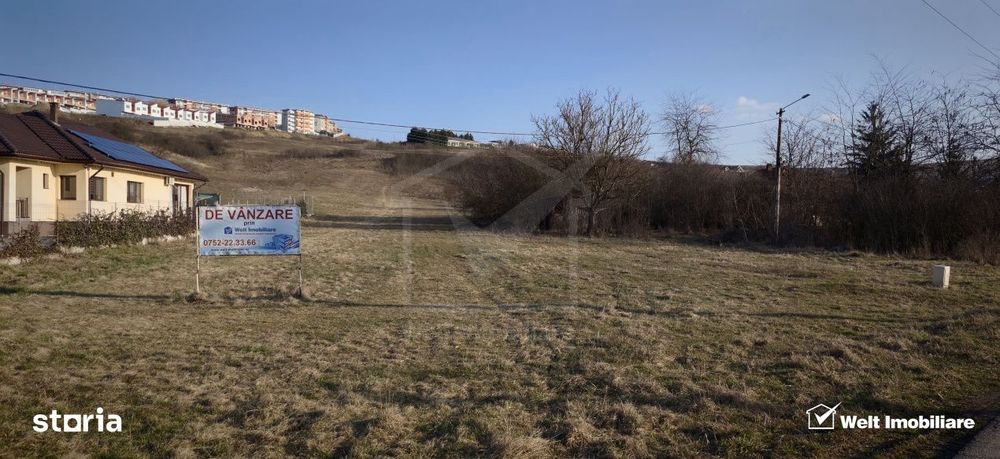 Teren constructii Apahida, acces drum, panorama superba