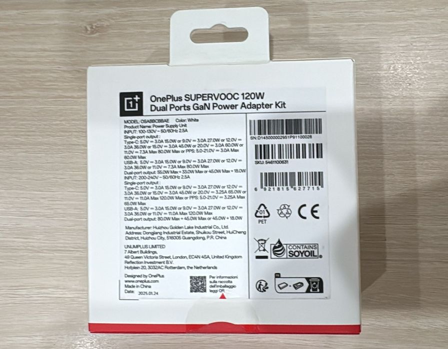 Incarcator original OnePlus SUPERVOOC Gan 120W + cablu usb C 12 13