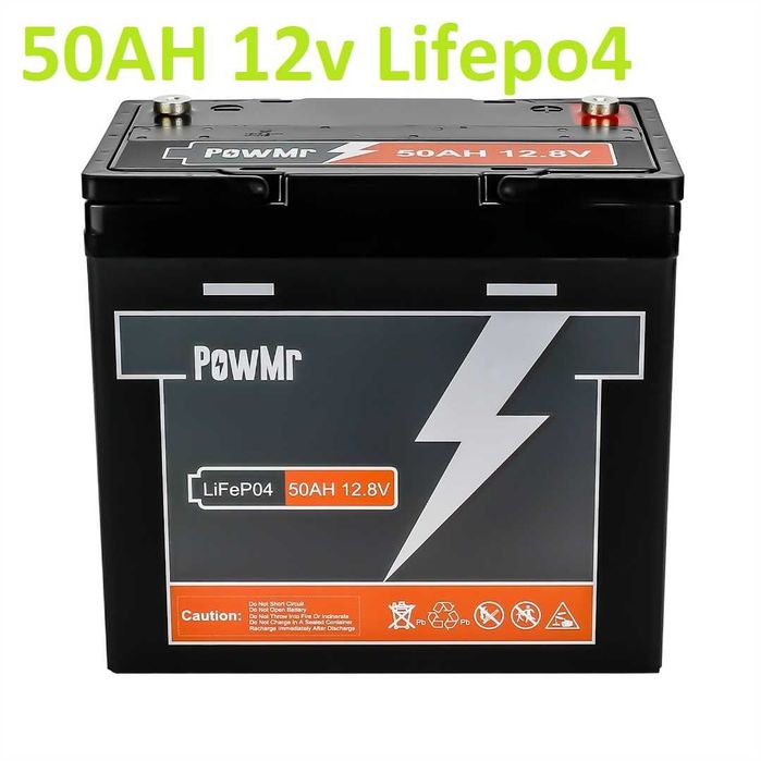 НОВО 50ач 12v Lifepo4 Акумулатор Литиево желязо фосфатен ТЯГОВ 50ah