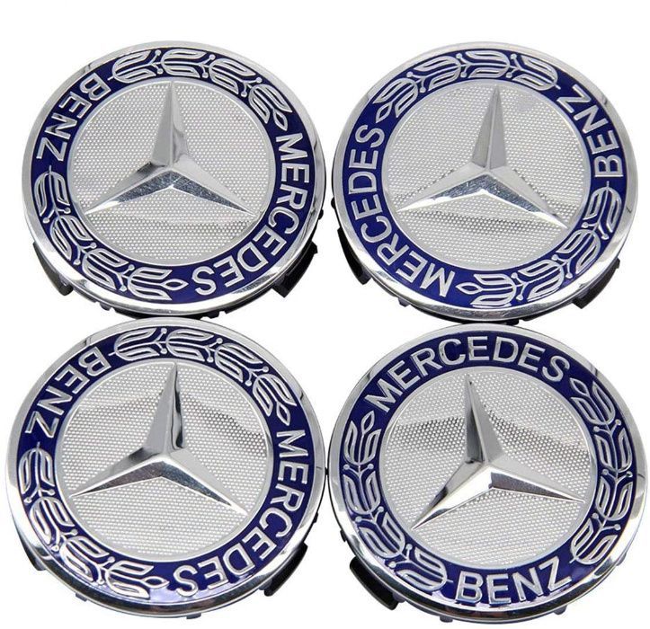set 4 capace mercedes albastre doar pt jante originale mercedes-benz
