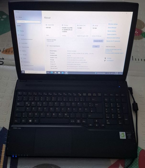 Laptop fujitsu lifebook A544