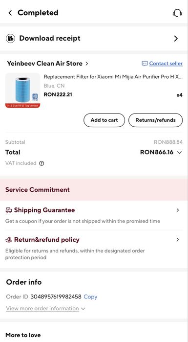 Filtru Antibacterian pentru Xiaomi Air Purifier Pro H cu chip RFI