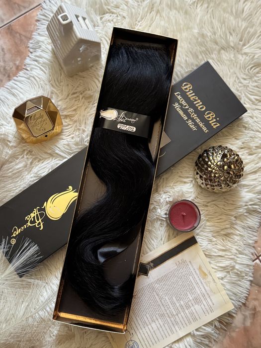 Coadă păr natural BuenoBia Luxury negru intens 1