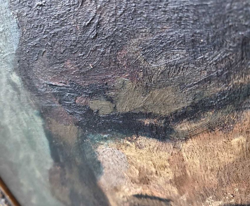 Tablou vechi - portret fetita - semnat St. Dimitrescu