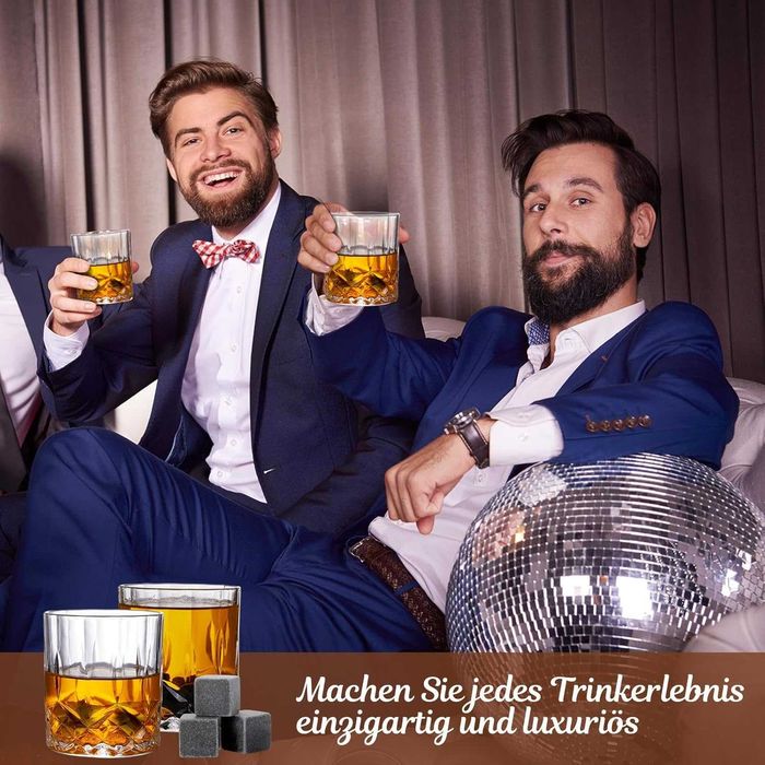 Перфектен подарък за мъже Луксозен комплект за уиски в дървена кутия