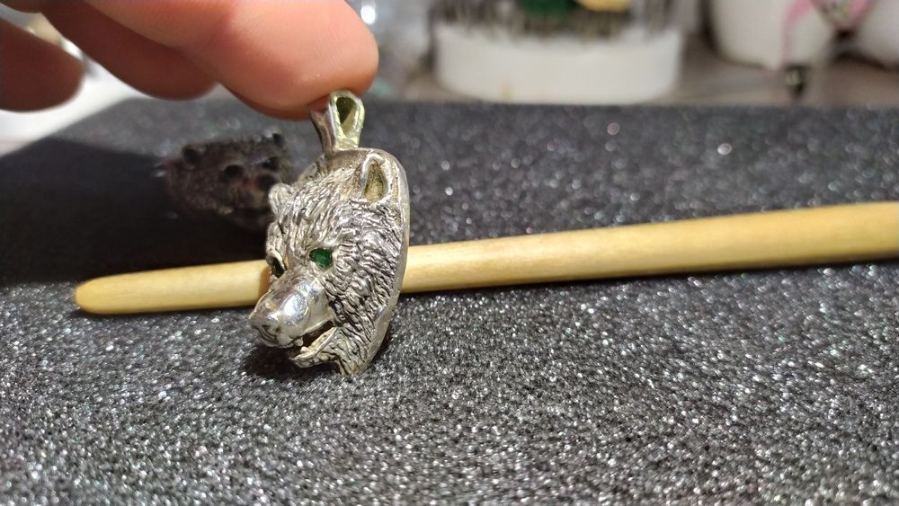 Сребърен медальон Вълк