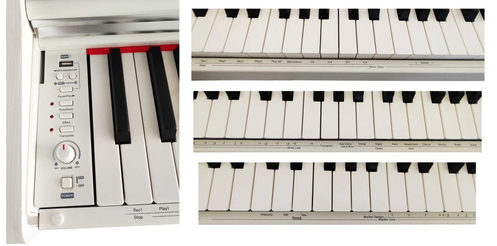 Set Pian Digital Flame B89 WH Alb + Scaun Classic Cantabile