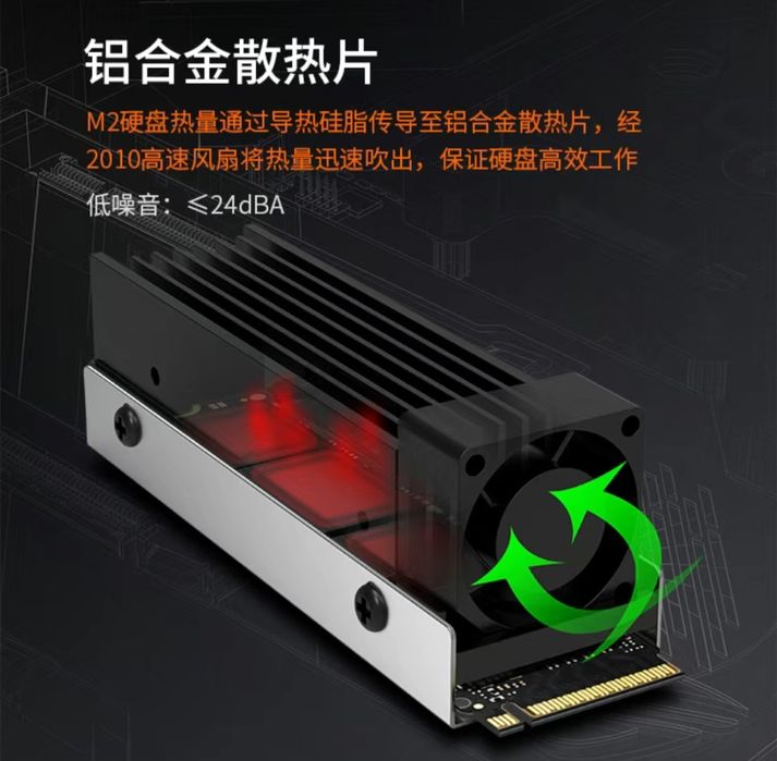 Радиатор охлаждения для SSD NVMe Jiushark M.2 two