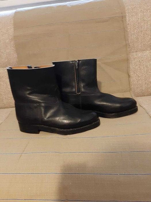 Vand cizme militare, din piele, cu talpa naturala
