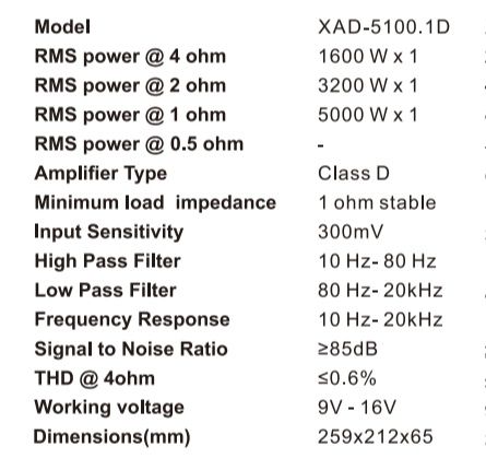 Автоусилвател FOR-X XAD-5100.1D