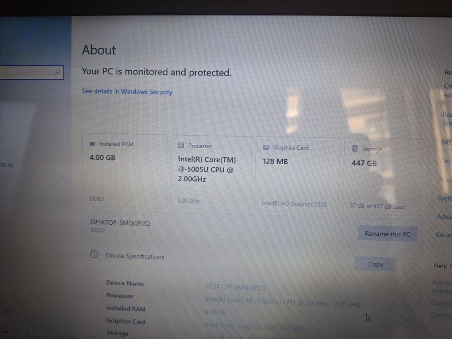 Laptop Lenovo Intel I3 gen 5 Hdd 500 Gb