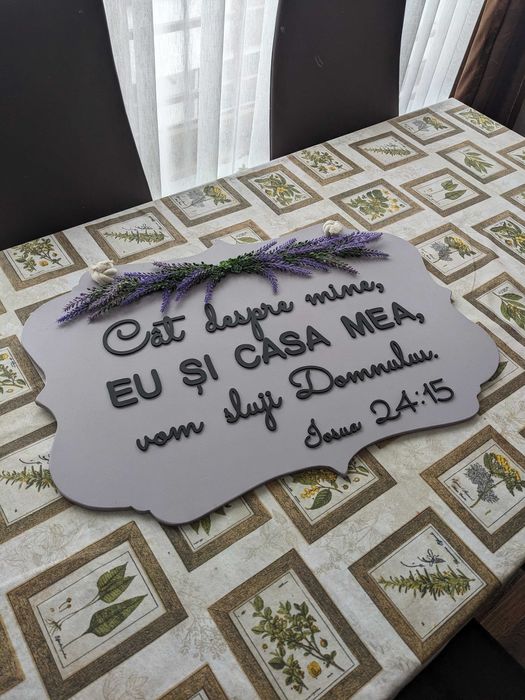 Tablou verset din Biblie 60/40 Lavanda - Cat despre mine eu