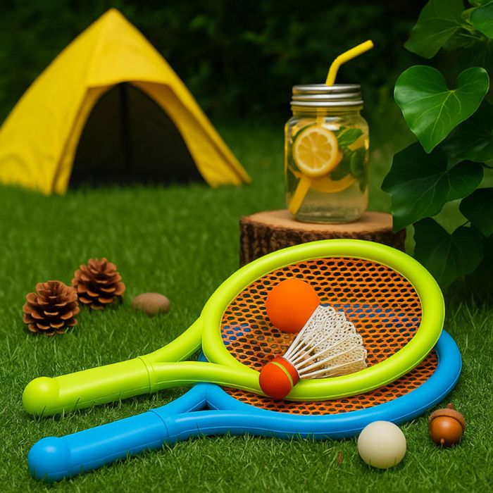 Тенис комплект с 2 ракетки, топче и перце - За забавления на открито
