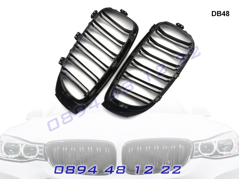 Двойни M Бъбреци Решетки BMW 3GT F34 3ГТ БМВ Ф34 Черен Гланц