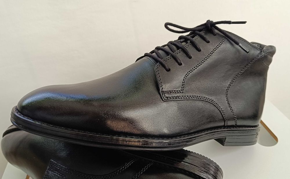 Ghete lace up 44.5 plain toe premium Clarks NOI piele naturala moale