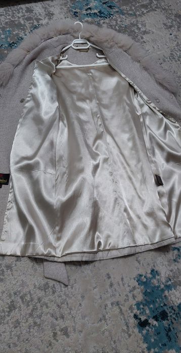 Palton cașmir cu blaniță naturală 38-40