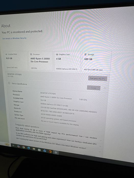 Vand/schimb Pc Gaming+ Monitor 100hz+ Tastatura (setup) Ryzen 5