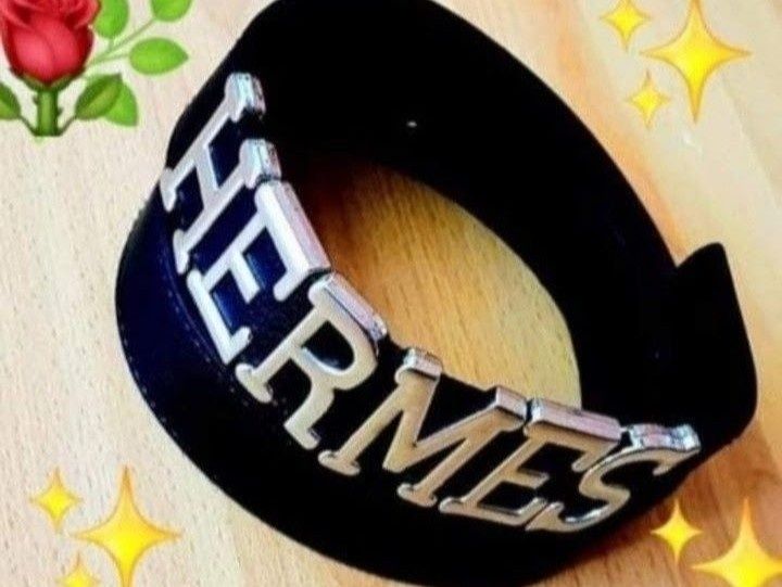 Curea Hermes logo metalic argintiu, new model