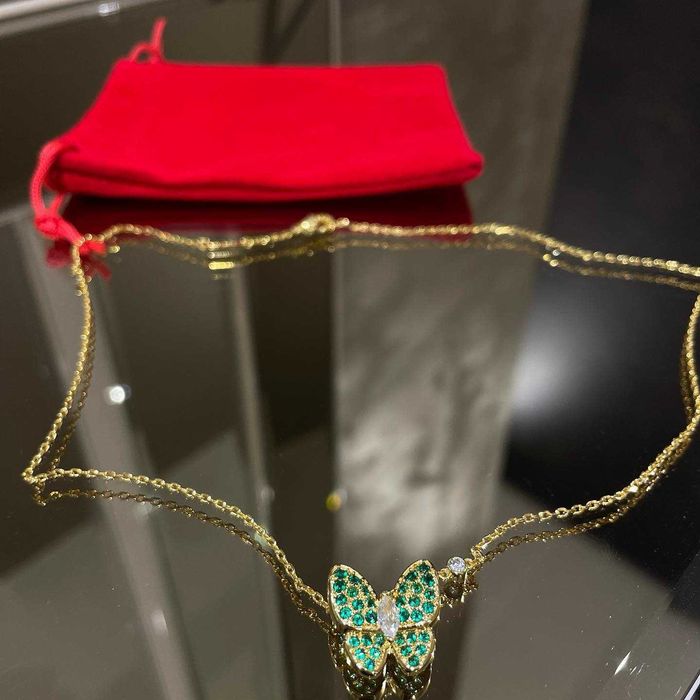 Van Cleef & Arpels VCA Two Butterfly Green Дамско Колие