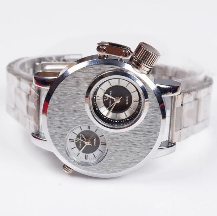 Ceas metalic cu 2 cadrane functionabile