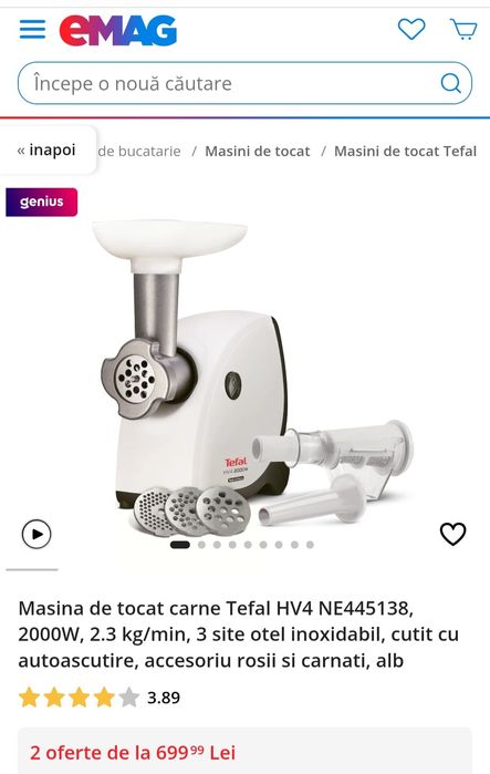 Masina Tocat Carne Tefal Nefunctionala