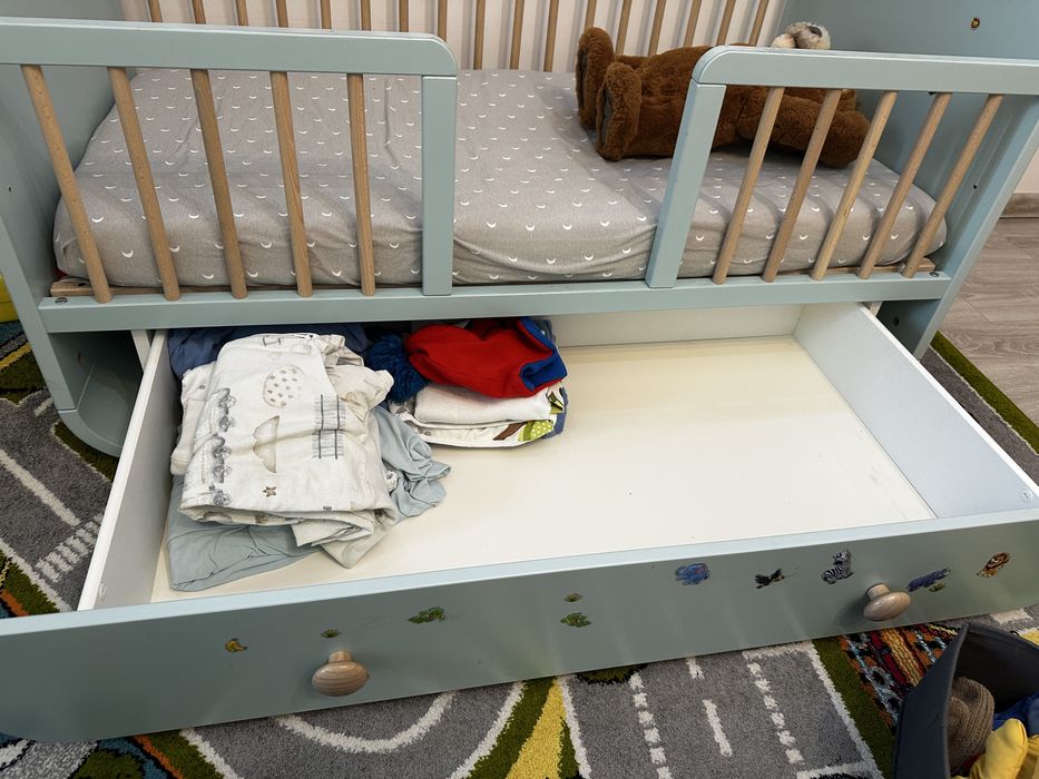 Patut bebe myllra cu saltea si 6 lenjerii