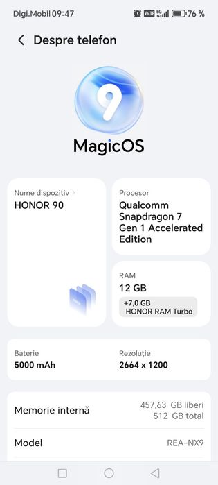 Honor 90 5G 12+7 RAM 512Gb