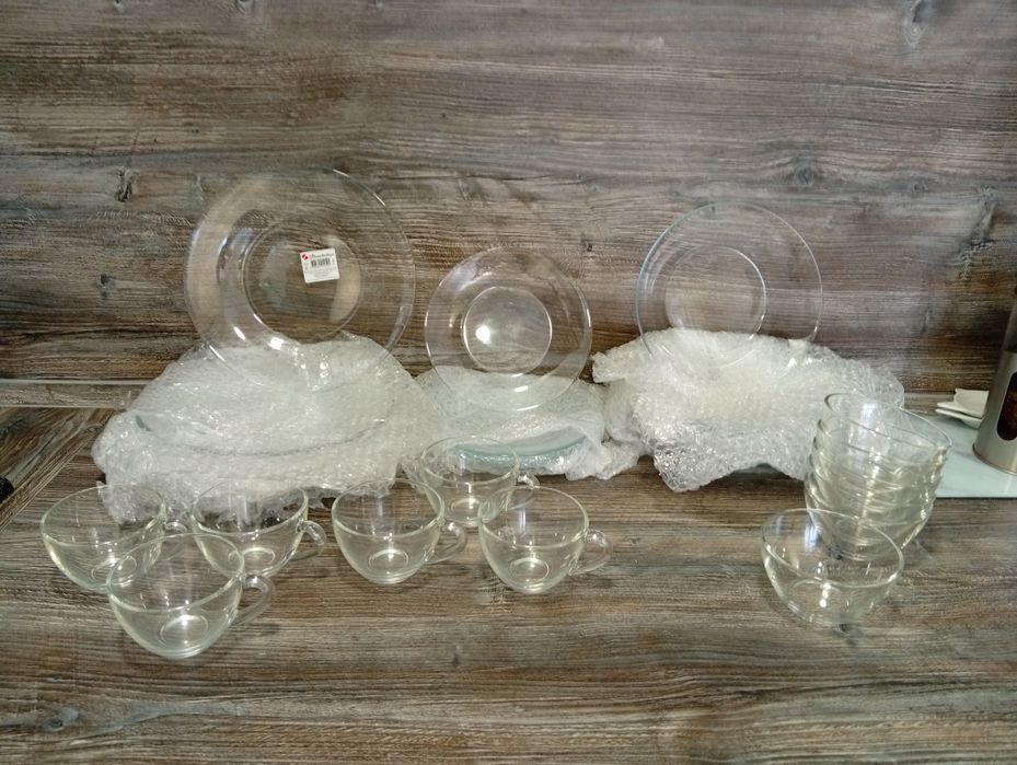 Сервиз столовый стекло прозрачное производство Россия