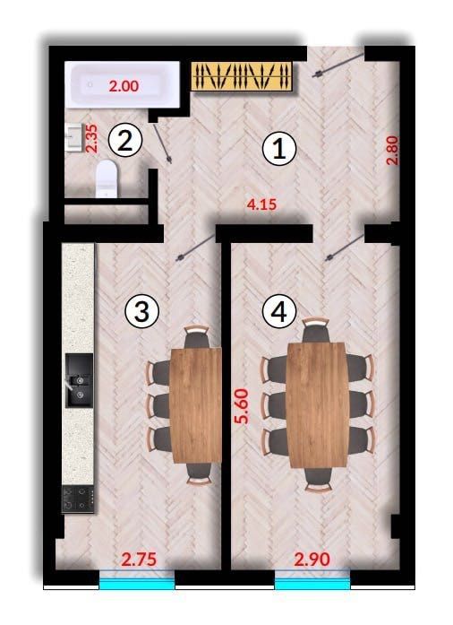 Продается 1 комнатная квартира Kokcha oqtepa Art house