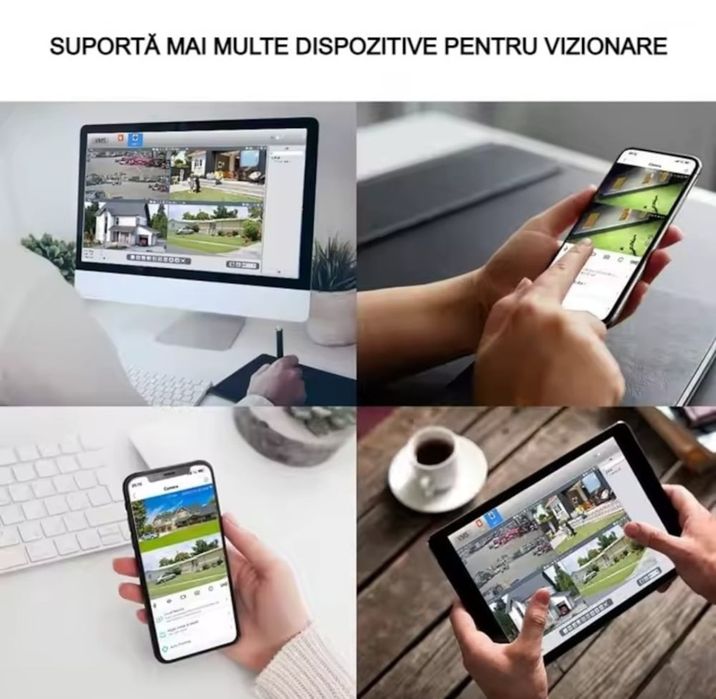Camera Supraveghere 3 în 1 Wi-Fi PTZ, 15MP, 3 Lentile, Vizibilitate 100m, IP66,Aplicatie