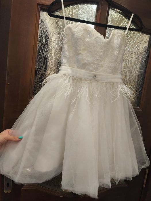 Официална бяла рокля Christian fashion