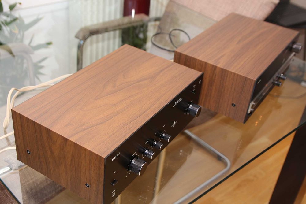 Amplificator Philips AH 590 si Radio Philips AH 690 cutii de lemn