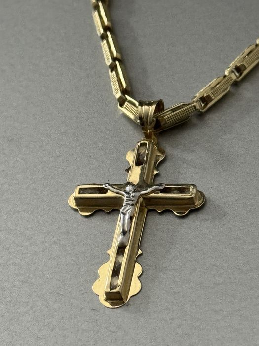 Lant De Aur + Cruce 14K 15,36g