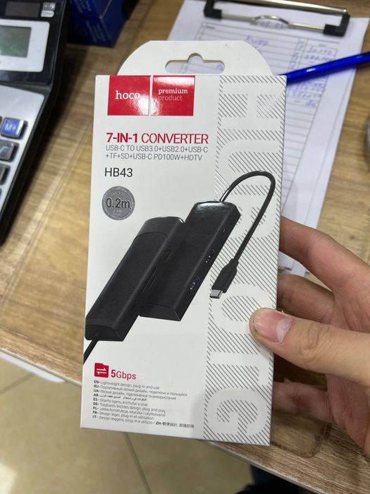 Адаптер хаб – док-станция HOCO HB43 Type-C 7-in-1. Есть дост