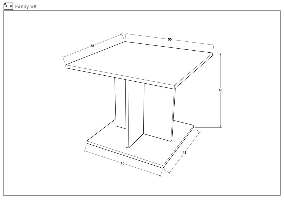 Холна маса L55 B55 H45 см