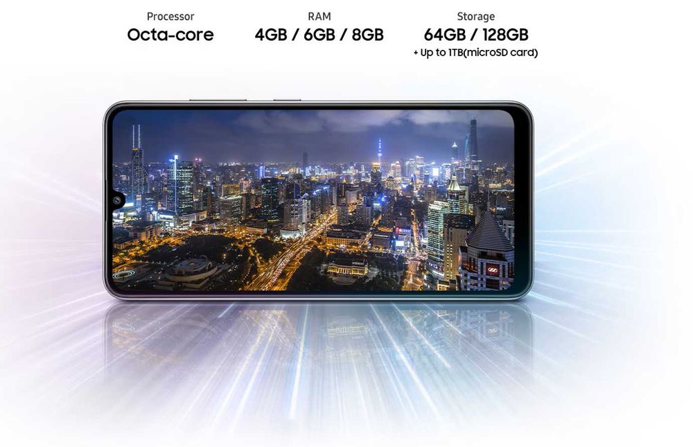 Samsung Galaxy A32 128GB SM-A325F/DS Dual-SIM GSM телефон зарядно кейс