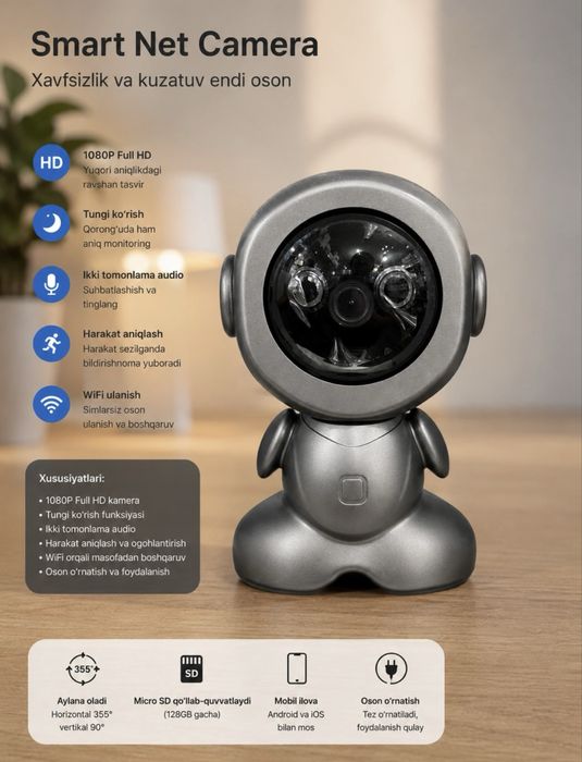 Smart Net Camera V380 умная Wi-Fi камера Доставка есть!