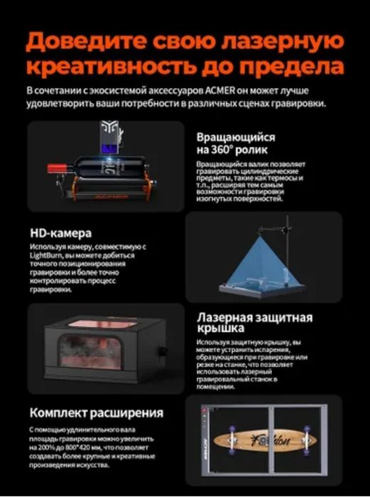 Лазерный станок гравер Acmer P2 20w