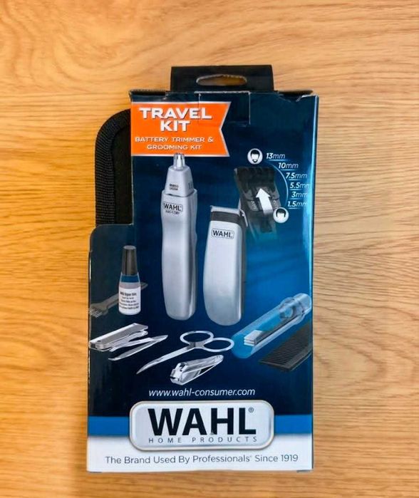 Комплект за поддръжка WAHL Travel Kit, Тример, Машинка за подстригване, Пила, Нокторезачка, Сив