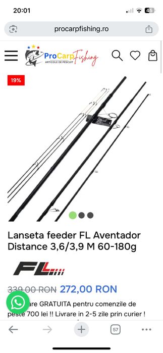 Vand lansete de feeder Pro Fl