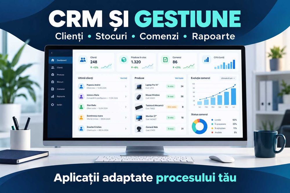 Aplicații web pentru firme – automatizări, CRM, ERP, gestiune
