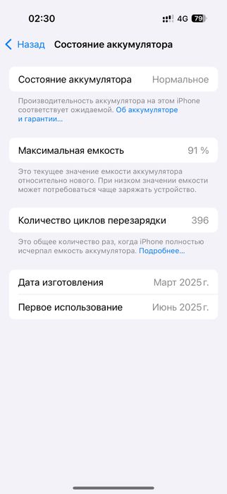 16 про 91% емкость