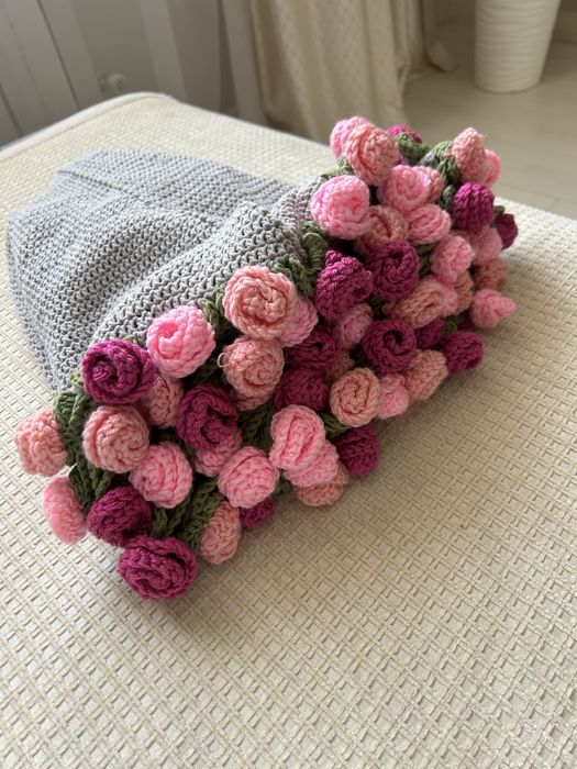 Плед букет ручной работы