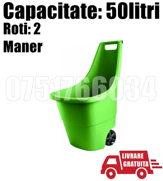 Roaba Carucior Transportat Legume Fructe Lemne 50L Livrare GRATUITA