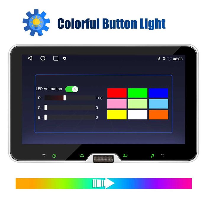 10” 1-DIN мултимедия с Android 14 с 64GB ROM, RAM 4GB