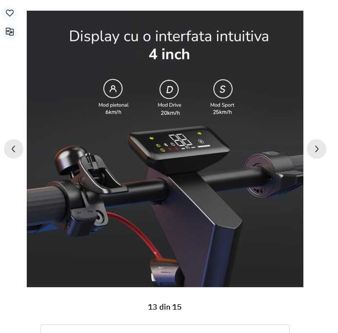 Trotineta electrica NAVEE S40, 10 inch, negru