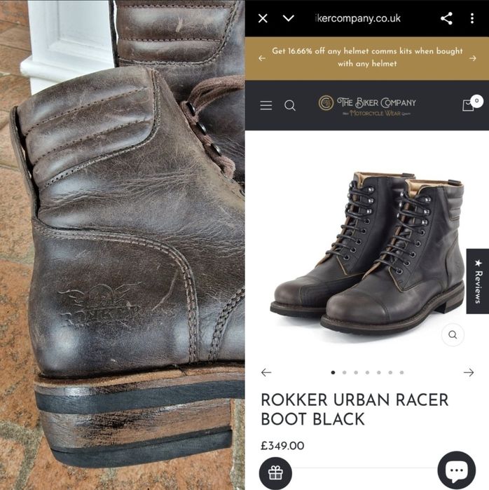 Ghete Handmade motociclism Rokker, Urban Racer, Goodyear, Vibram, 39