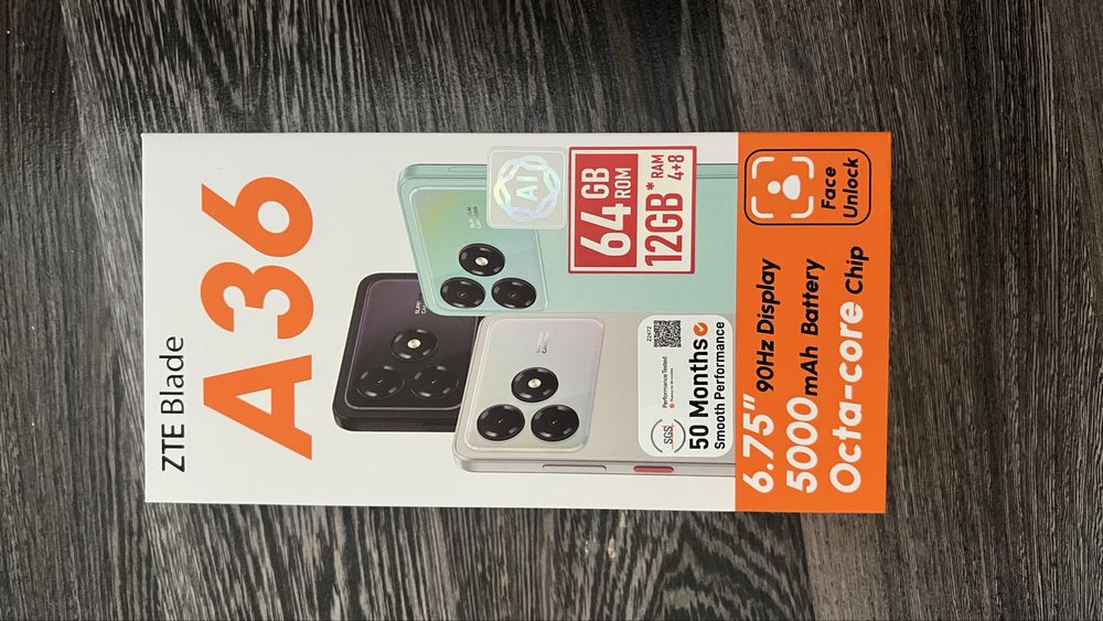 ZTE blade A36 64гб 5000mAh