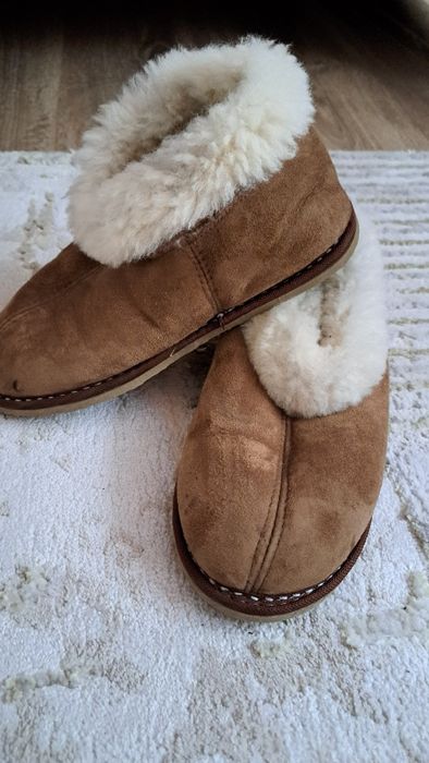 Естествена кожа детски домашни пантофи
