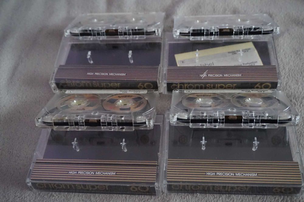 casete audio cu role , crom lot de 4 bucati